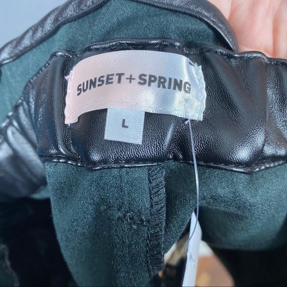 Sunset + Spring Track Stripe Faux Leather Skirt - Picture 11 of 11